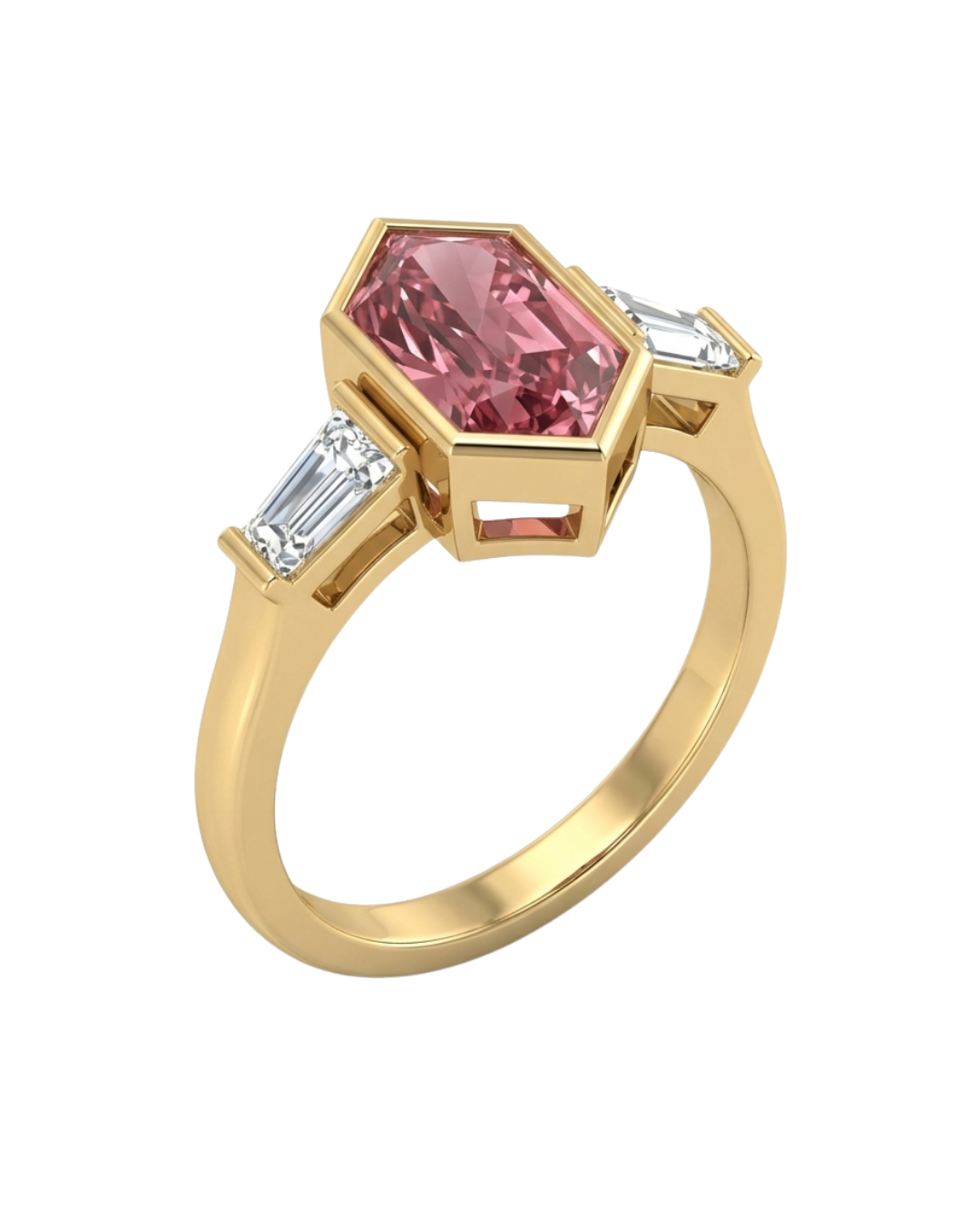 Radiant Rose Hexagon Ring