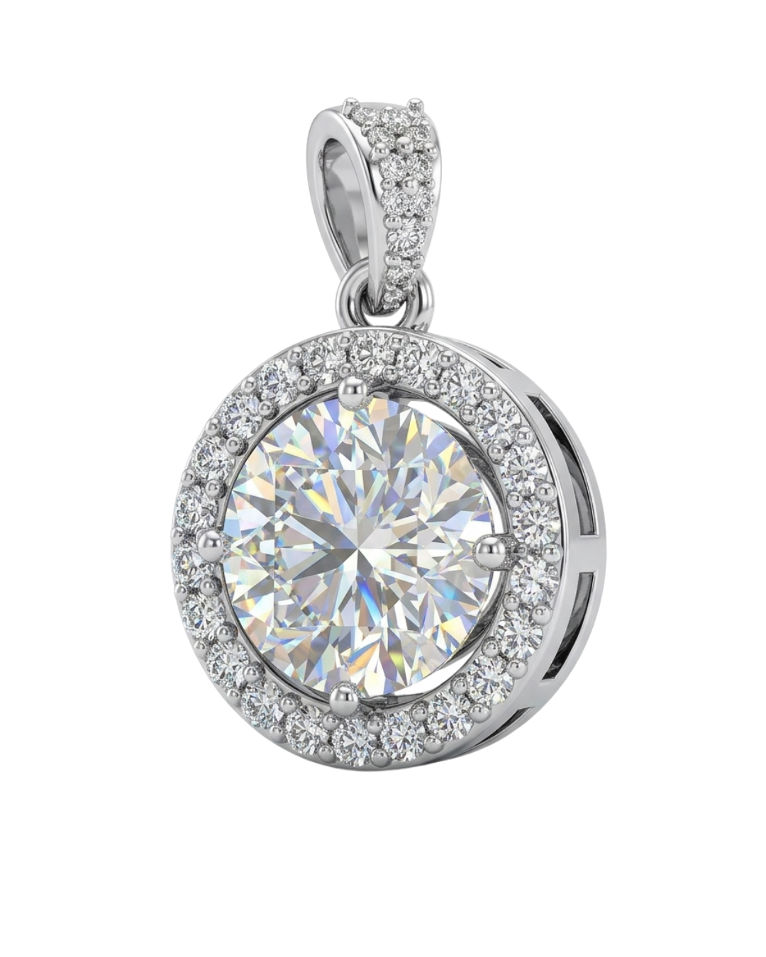 Radiant Diamond Halo Pendant