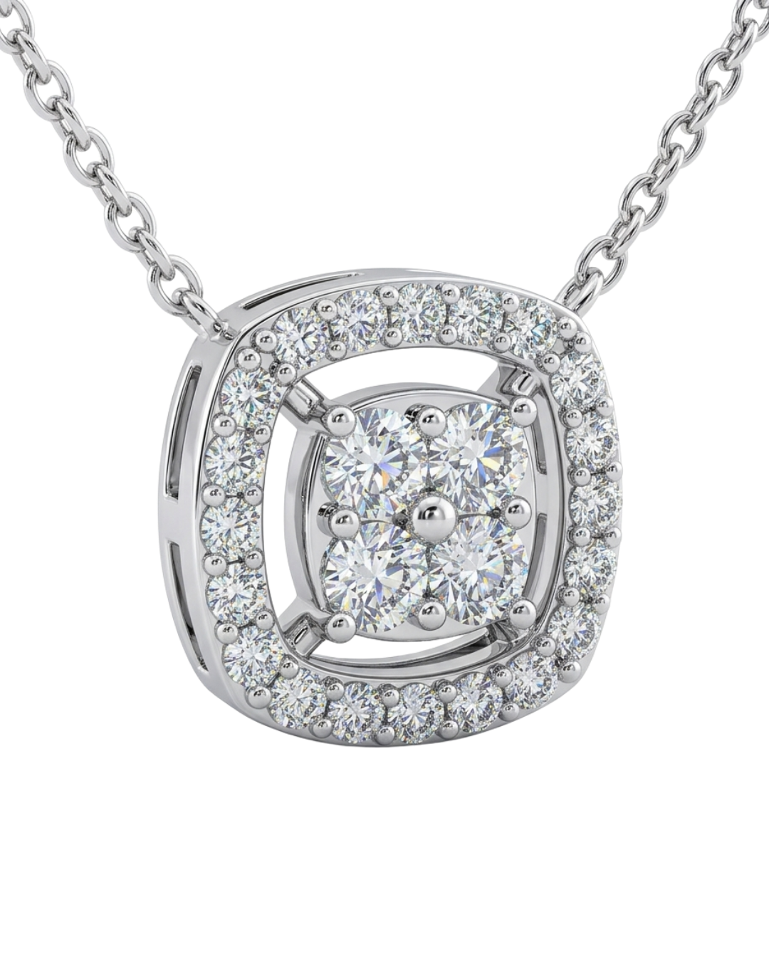 Cushion Micro-Pave Diamond Pendant