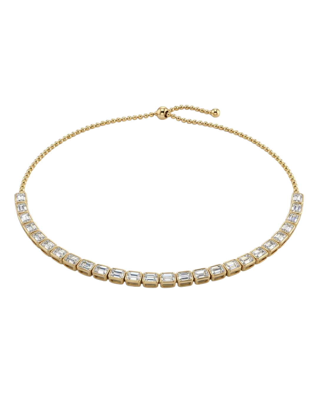 Emerald-Cut Diamond Solitaire Strand