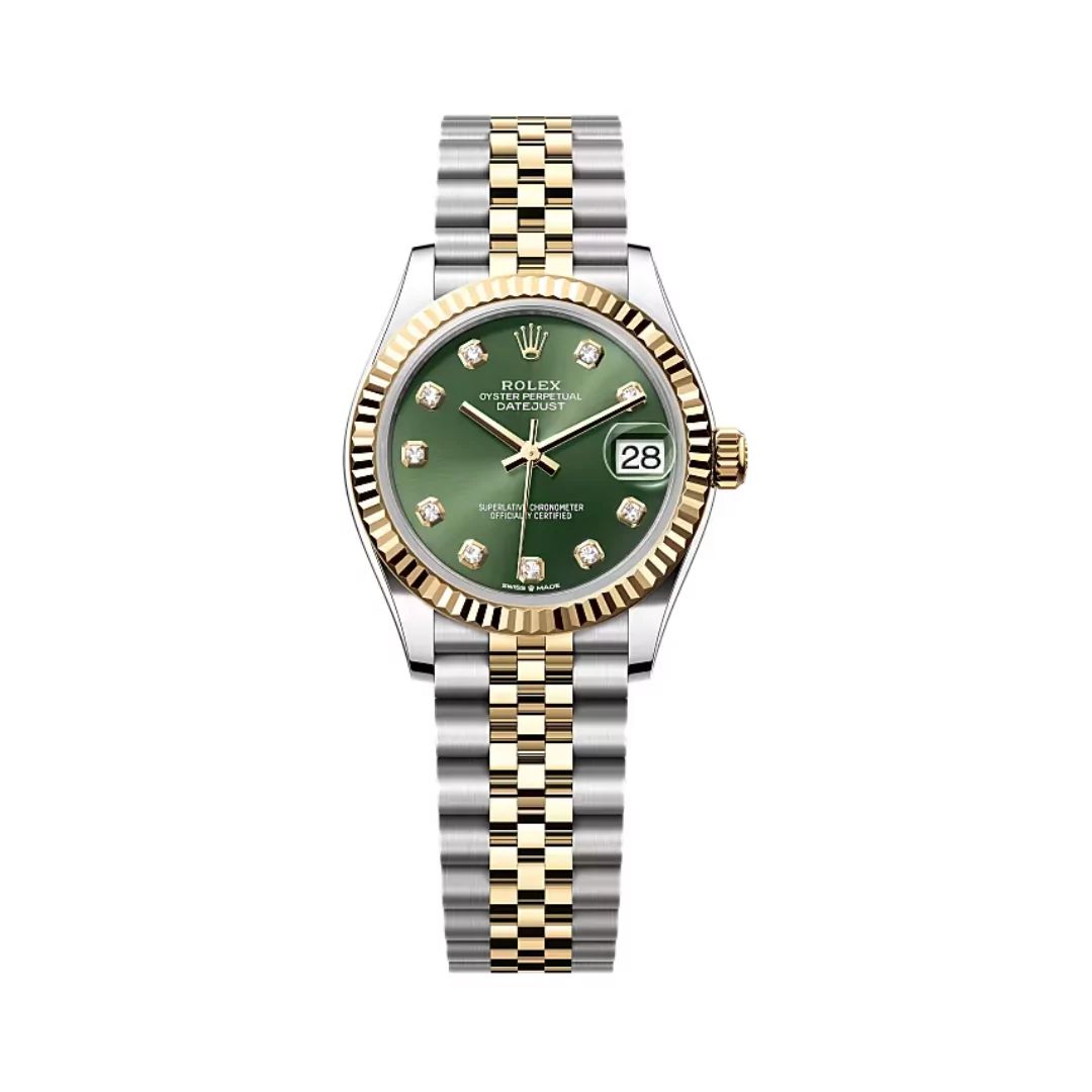 Rolex Oystersteel-Yellow Gold Olive Green Dial 31mm Women’s Watch