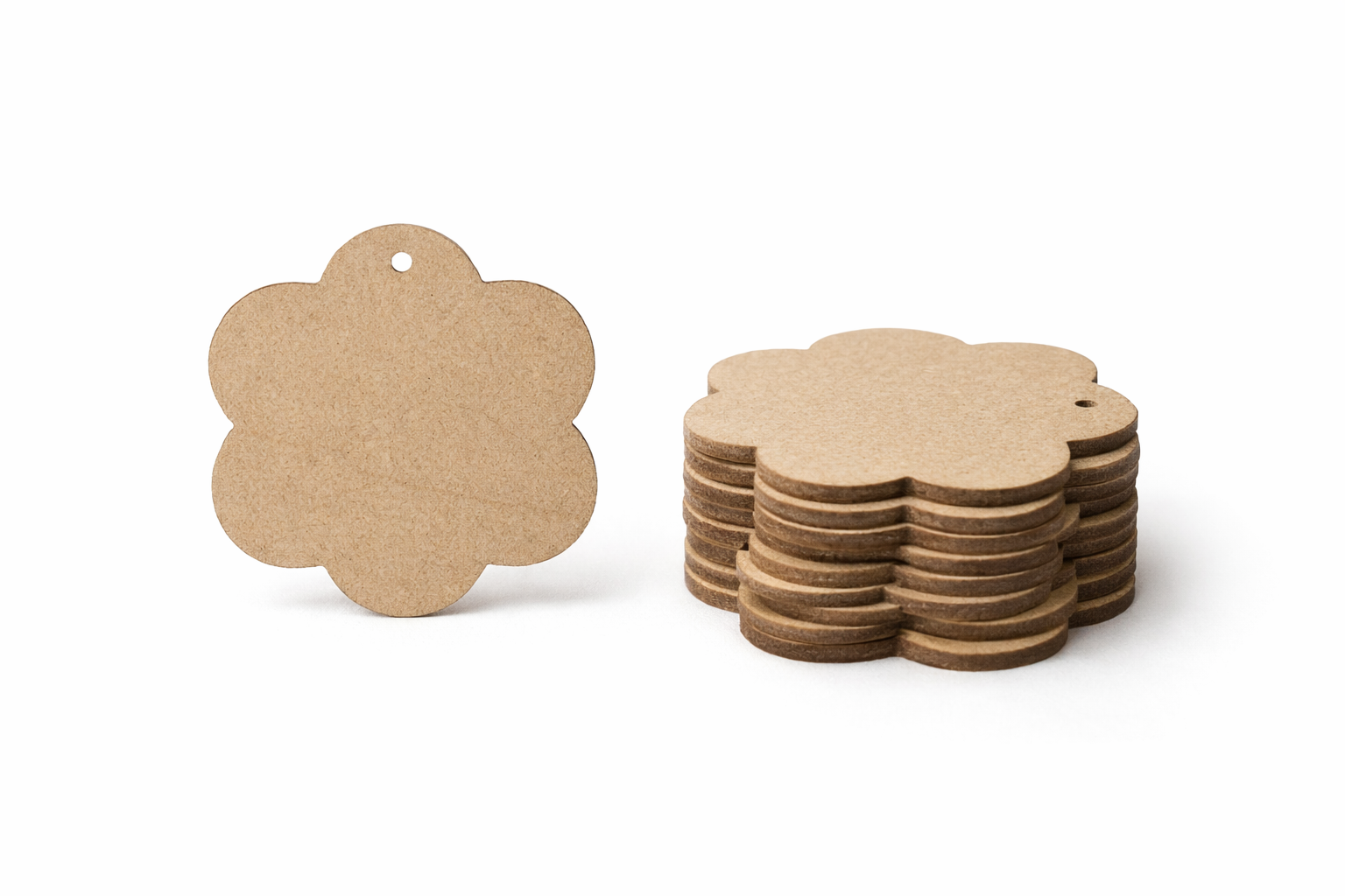 Flower Shaped Kraft Tags