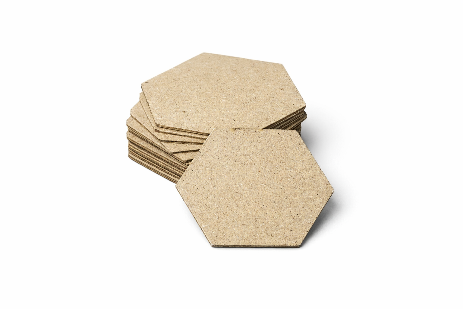Wooden Plain Hexagonal MDF Cutout