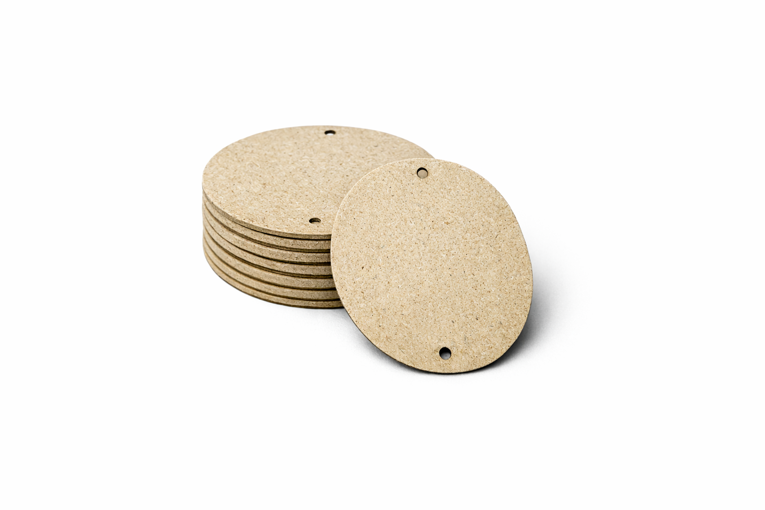Wooden Round With Two holes MDF Cutout