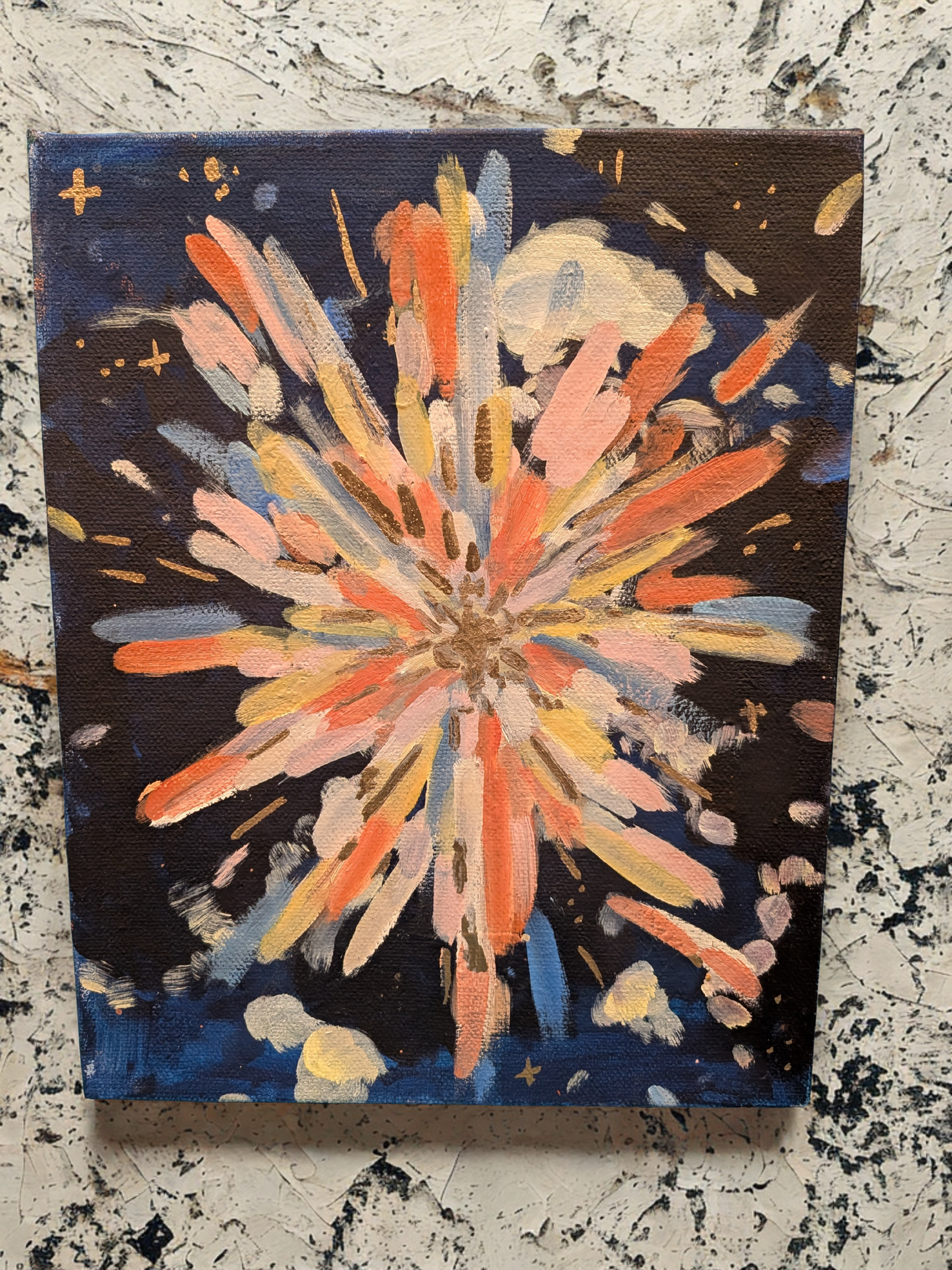 Firework Burst on Canvas