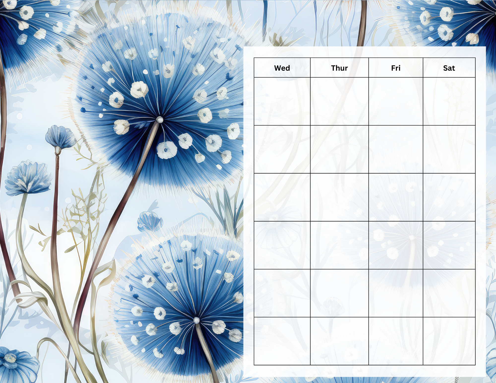 Dandelion Wishes Printable Planner Pages