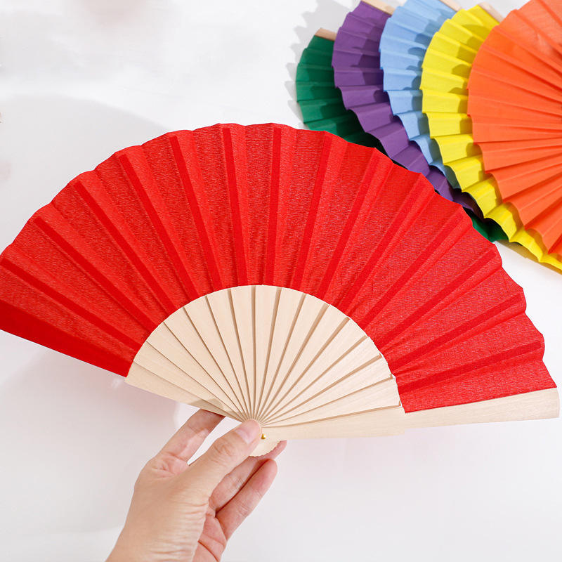 Personalized Printed Logo Hand Fan Original Wooden Folding Hand Fan Spanish Handmade Fans for Wholesale Gift