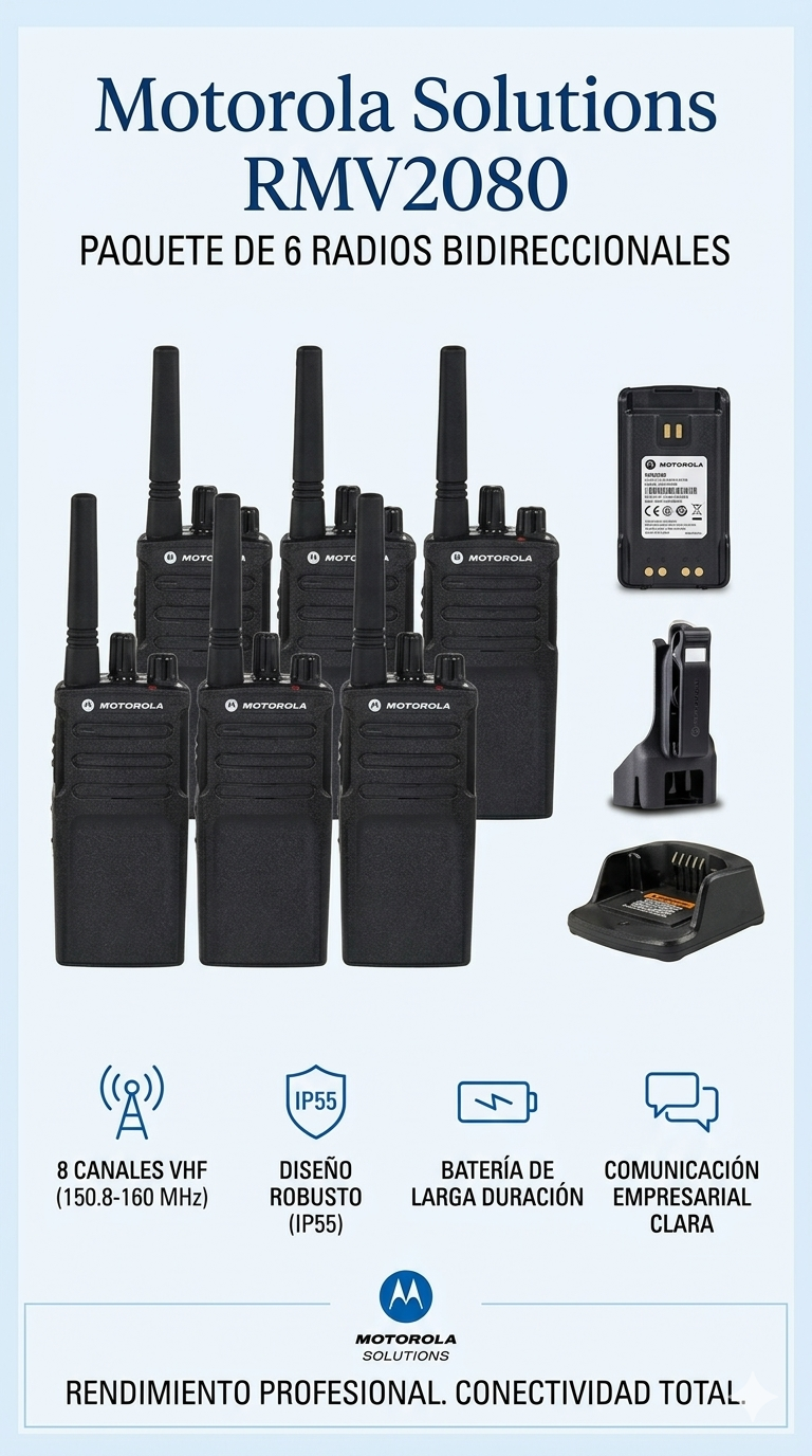 Motorola Solutions RMV2080 2-Way Radios (6 Pack)