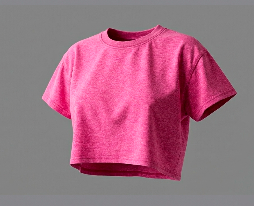 Camiseta Crop Top Acid Wash