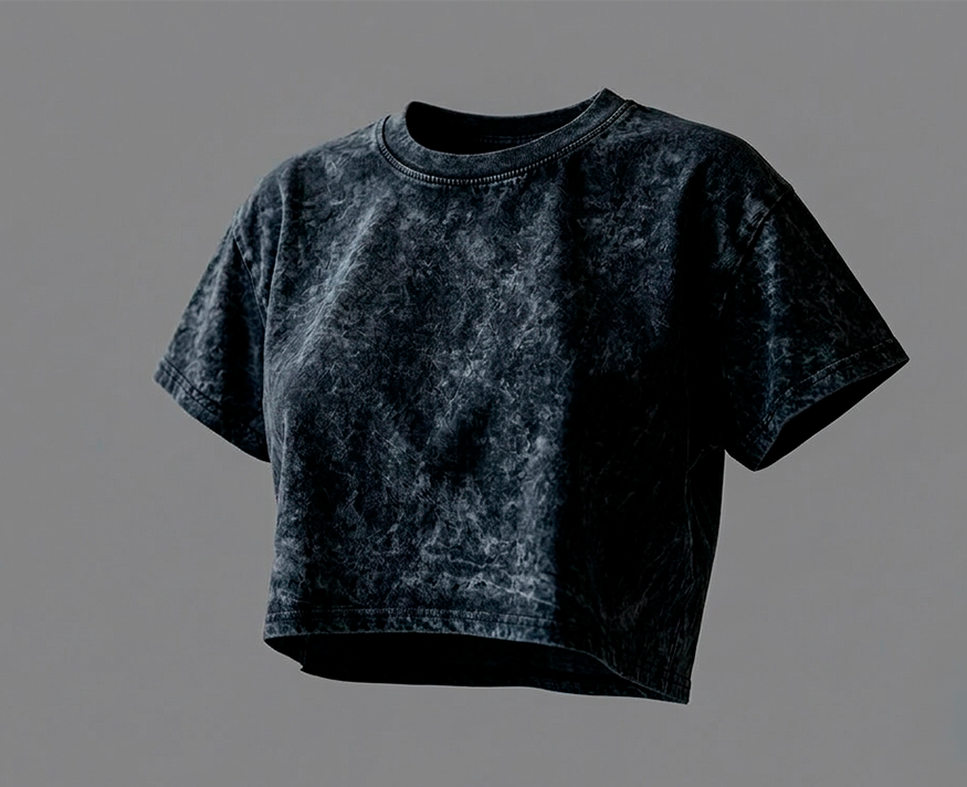 Camiseta Crop Top Acid Wash