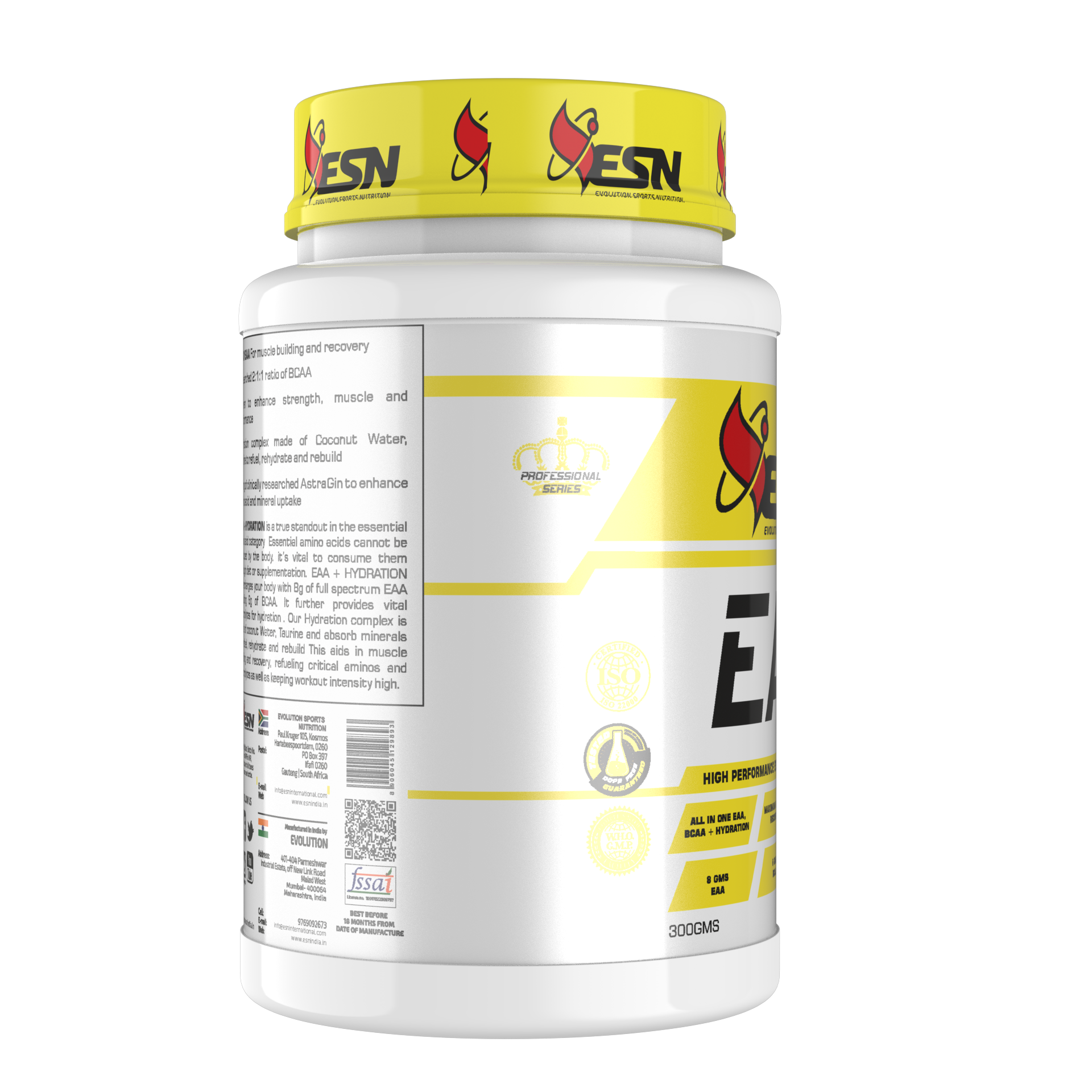 ESN EAA + Hydration Powder – High Performance Amino Acids for Muscle Recovery & Endurance | 300 g