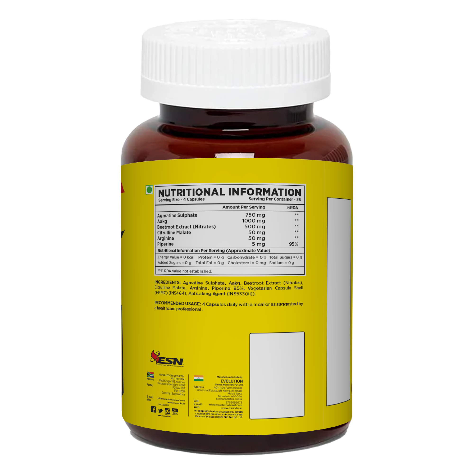 ESN Professional Series Pump Matrix – 140 Vegetarian Capsules