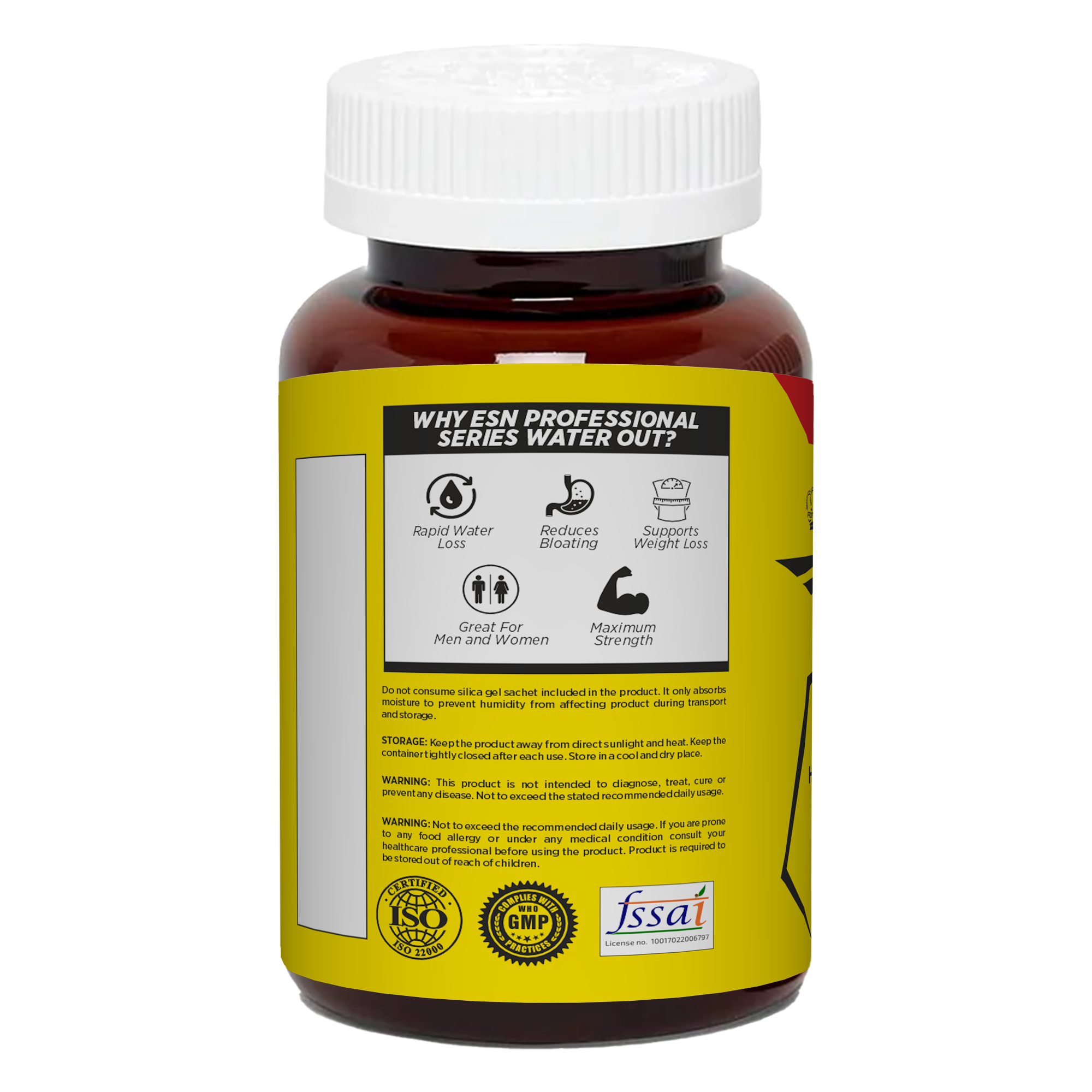 ESN Professional Series Water Out – Herbal Fat Burner & Diuretic | 70 Vegetarian Capsules | 35 Servings | 2 Capsules Daily