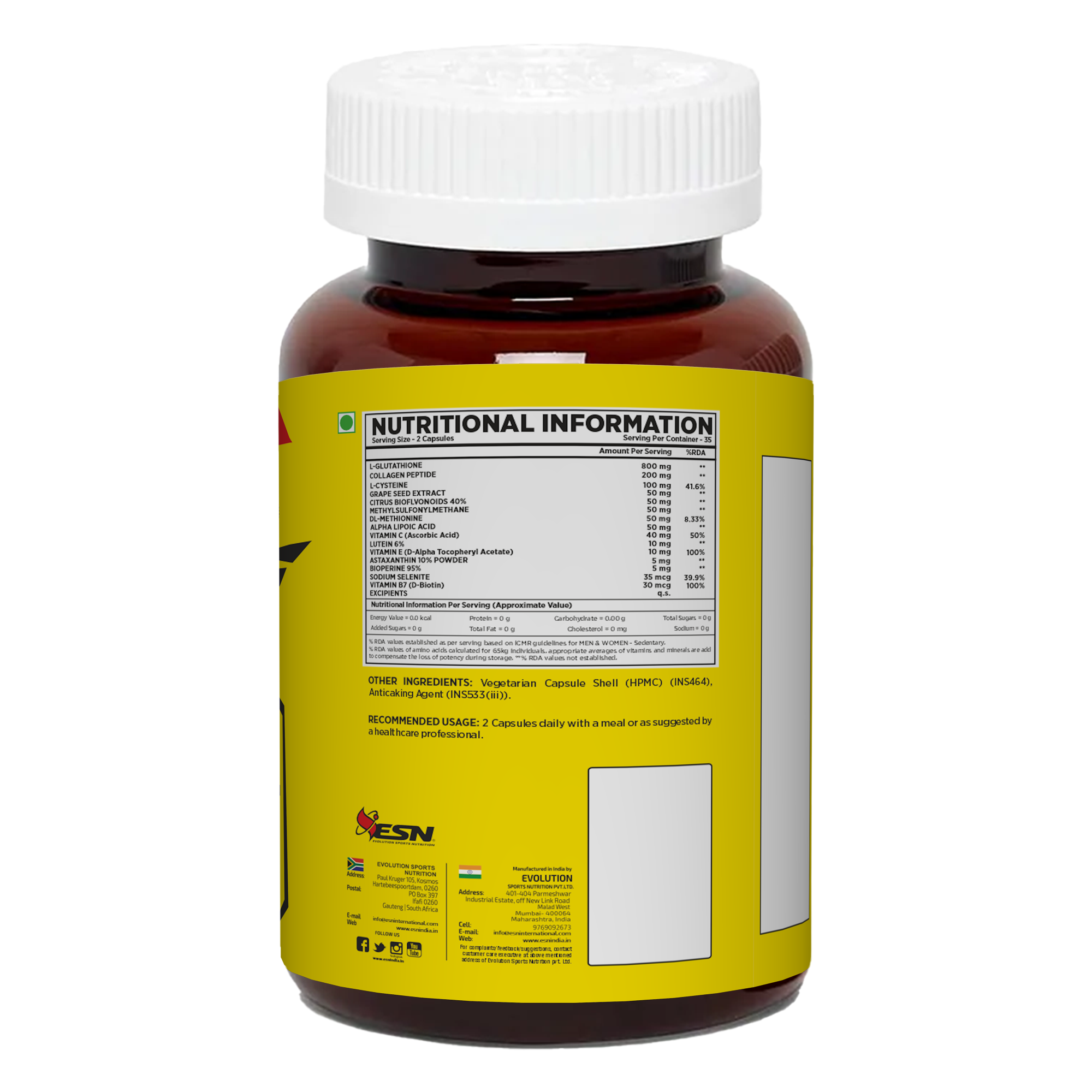 ESN Professional Series Hair Skin Nails – 70 Vegetarian Capsules