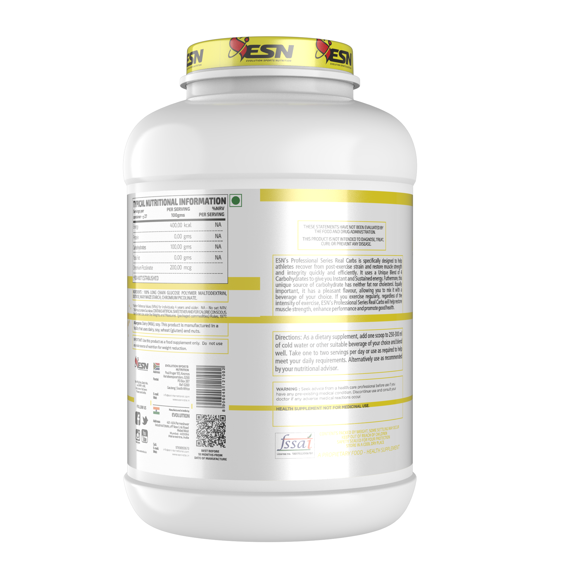 ESN Professional Series Real Carbs – Fast Acting Energy Carbohydrate Formula