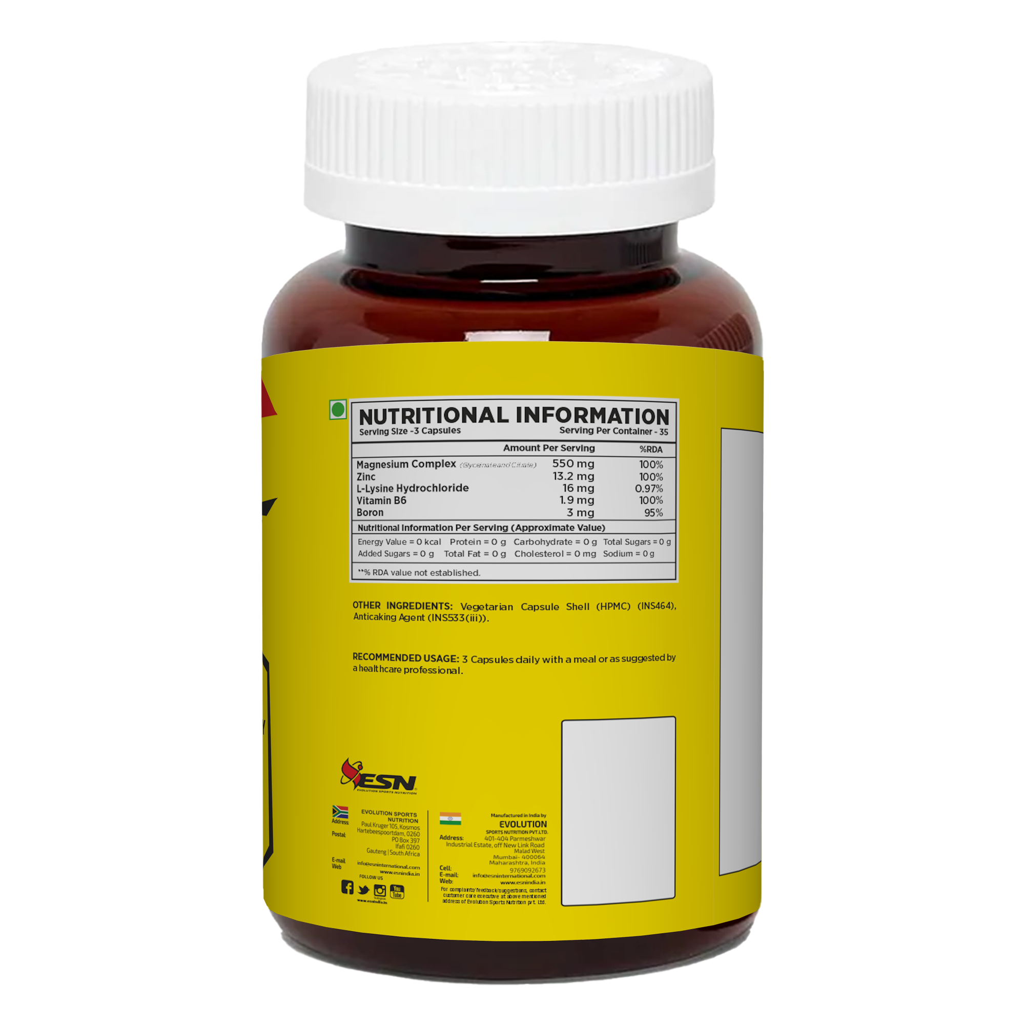 ESN Professional Series ZMA – 105 Vegetarian Capsules