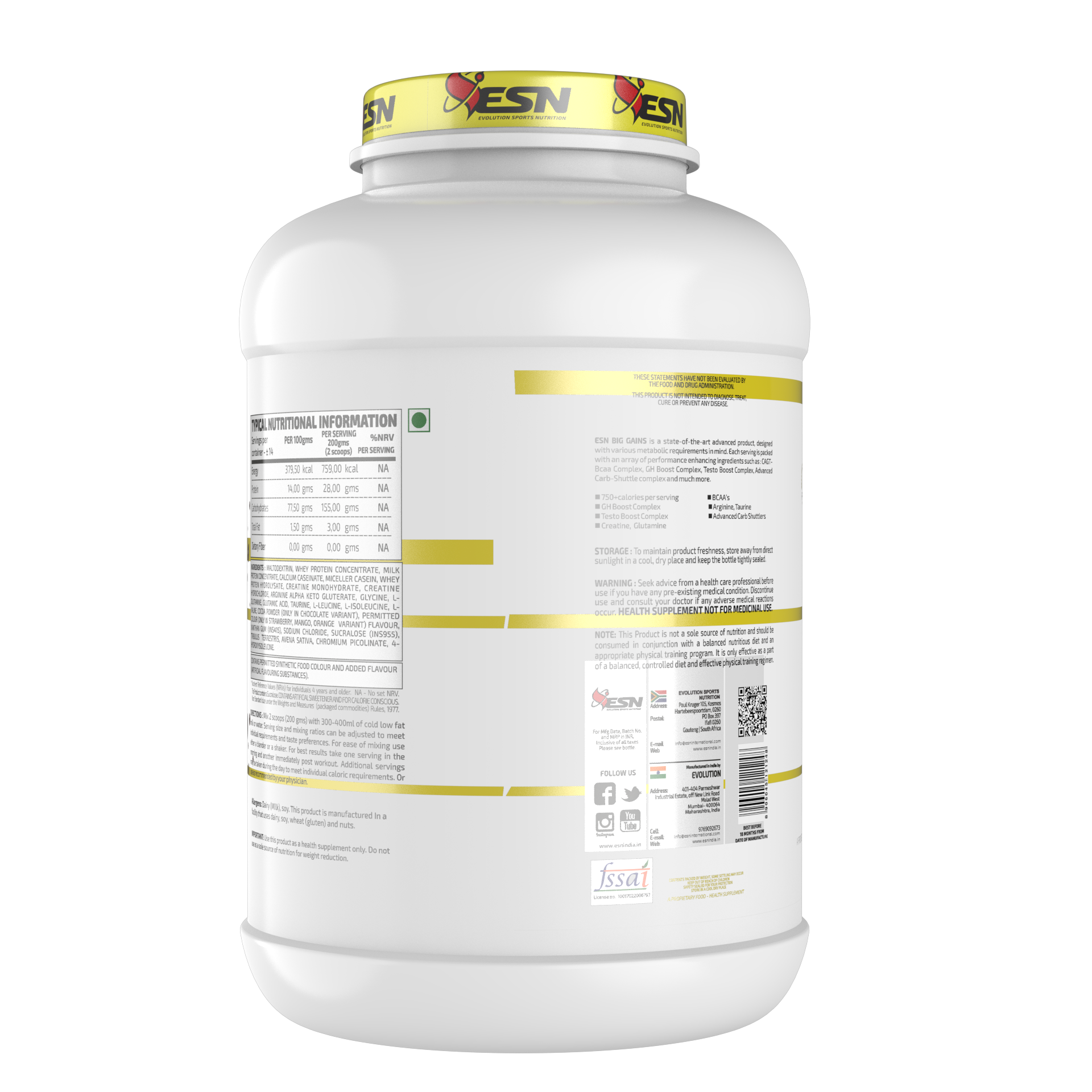 ESN Professional Series Big Gains Heavy Duty Mass Gainer