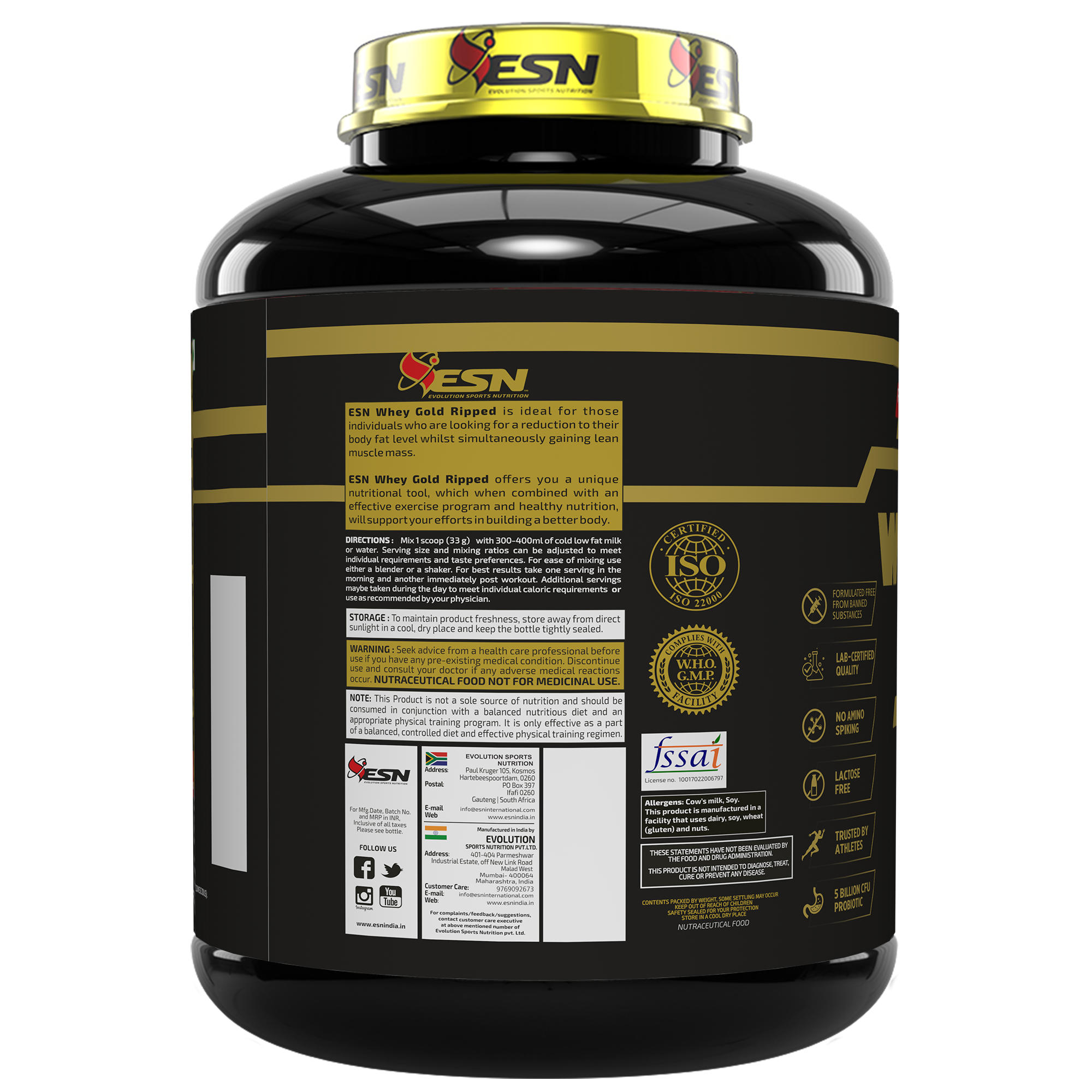 ESN Whey Gold Ripped – Ultimate Protein + Weight Loss Formula