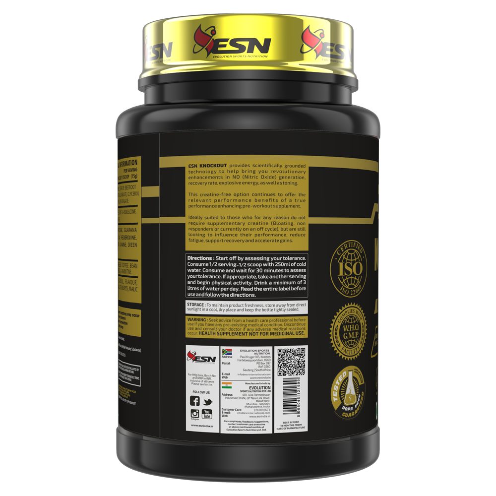 ESN Knockout Pre-Workout + Body Sculpt Agent | 450 g