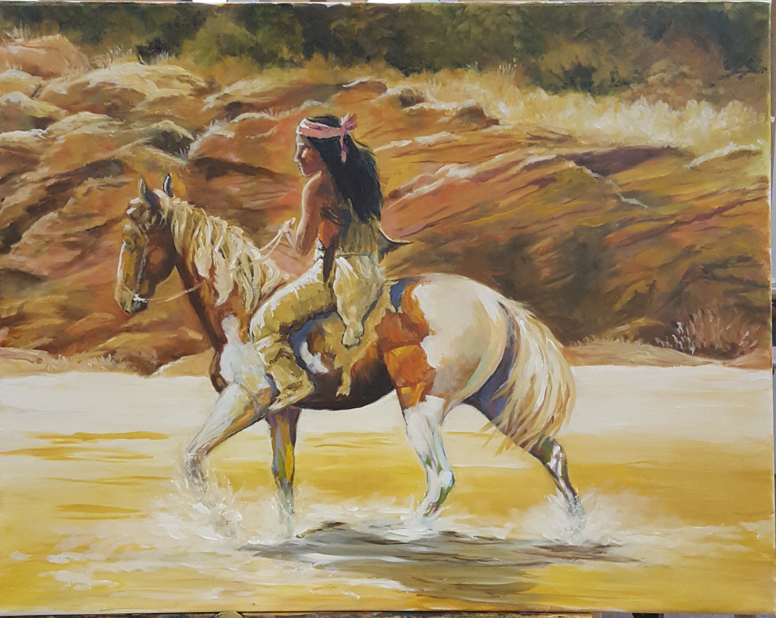 Native Warrior Riding Horse
