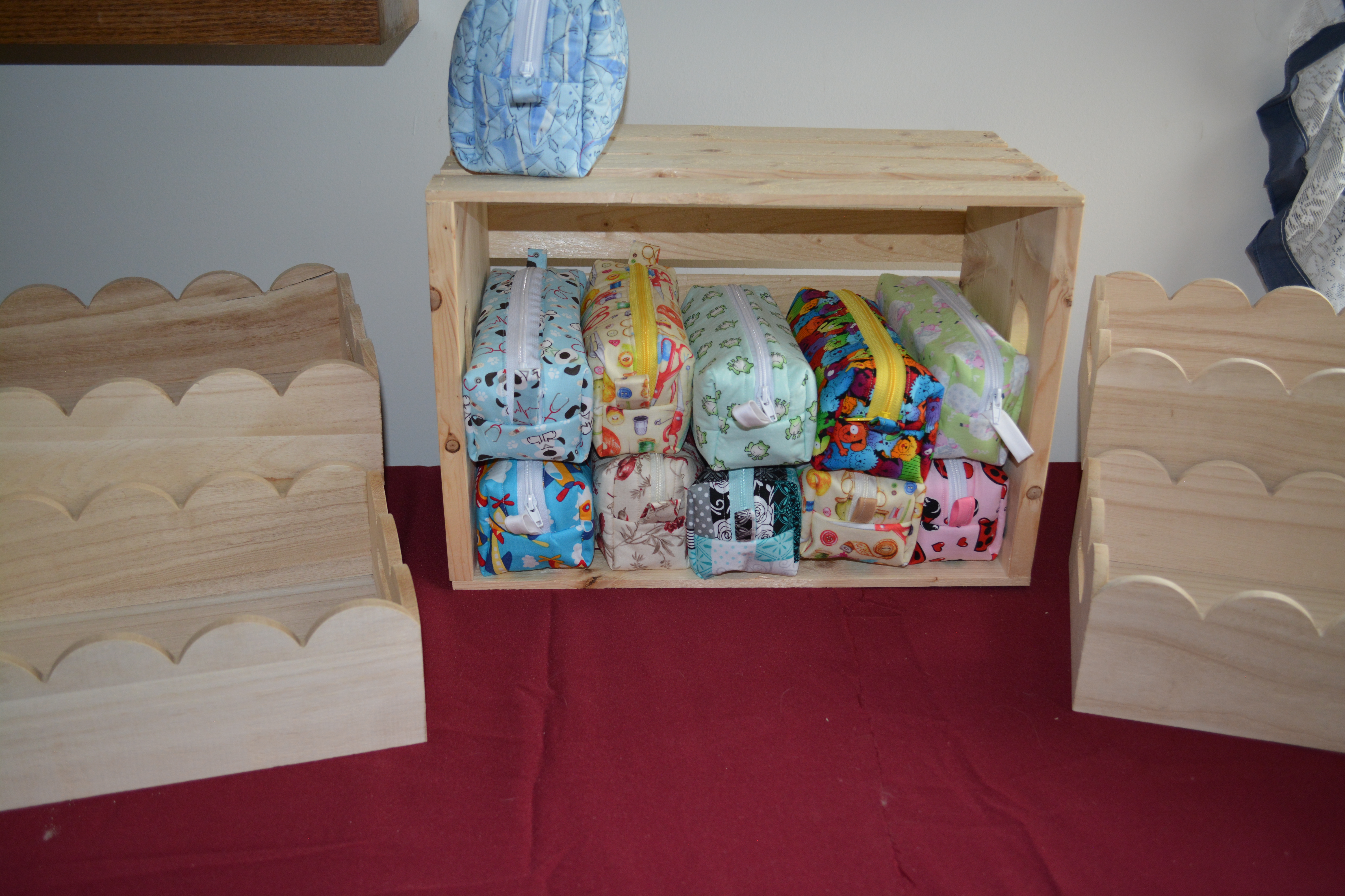 Handmade Fabric Zipper Pouches Set