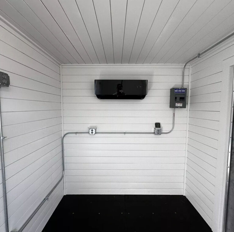 20 ft 20’ Slate Gray Shiplap 120V Shipping Container Office Minisplit