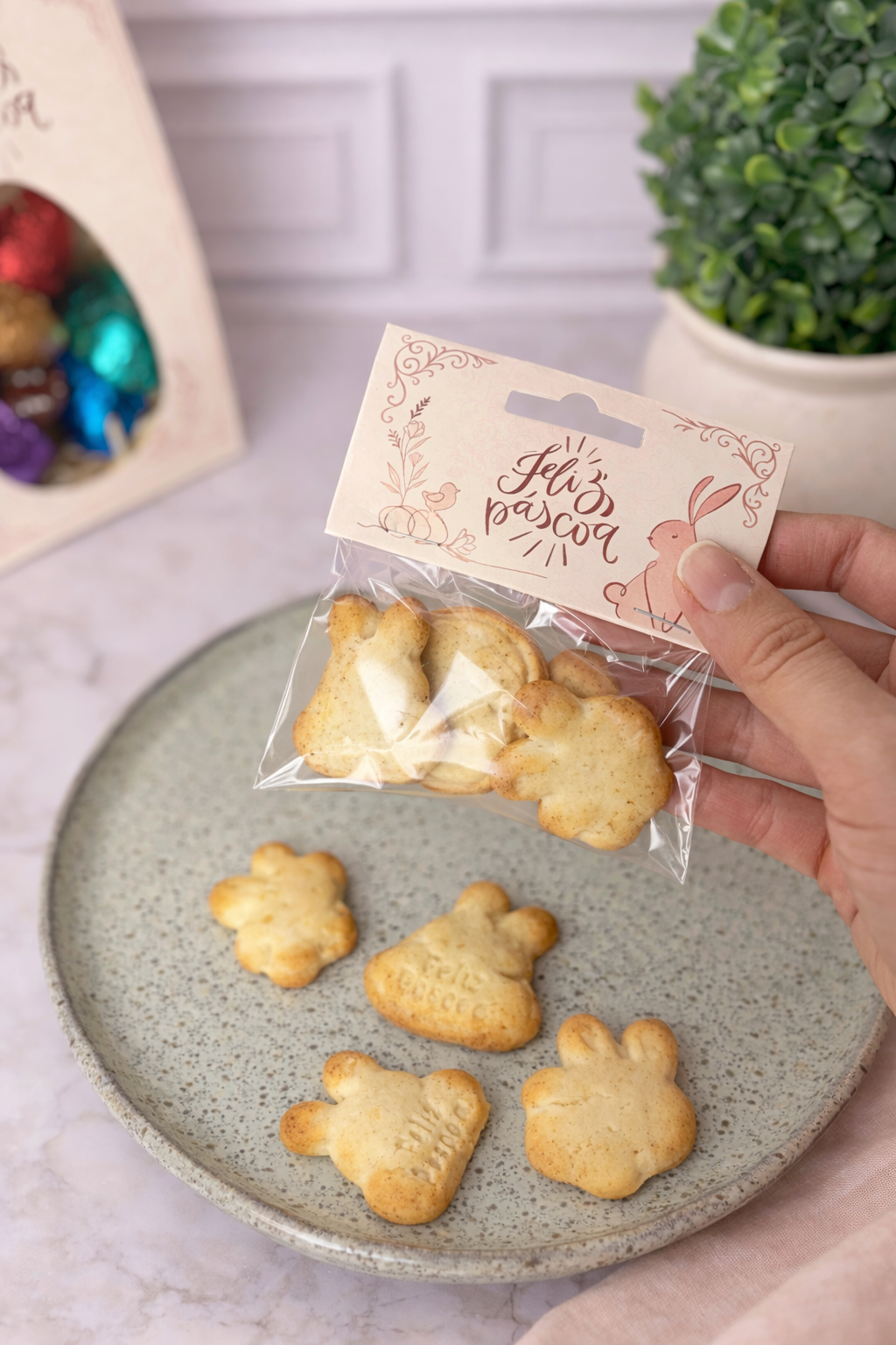 Lembrancinha de Páscoa – Biscoitos Amanteigados (4 unidades)