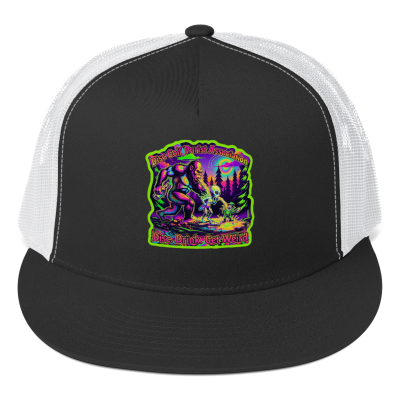 Disc. Drink. Get weird.  Trucker Hat