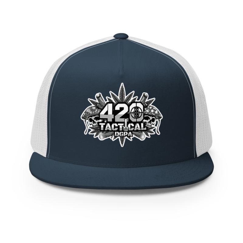 420 Tactical Trucker Hat (Black & White)