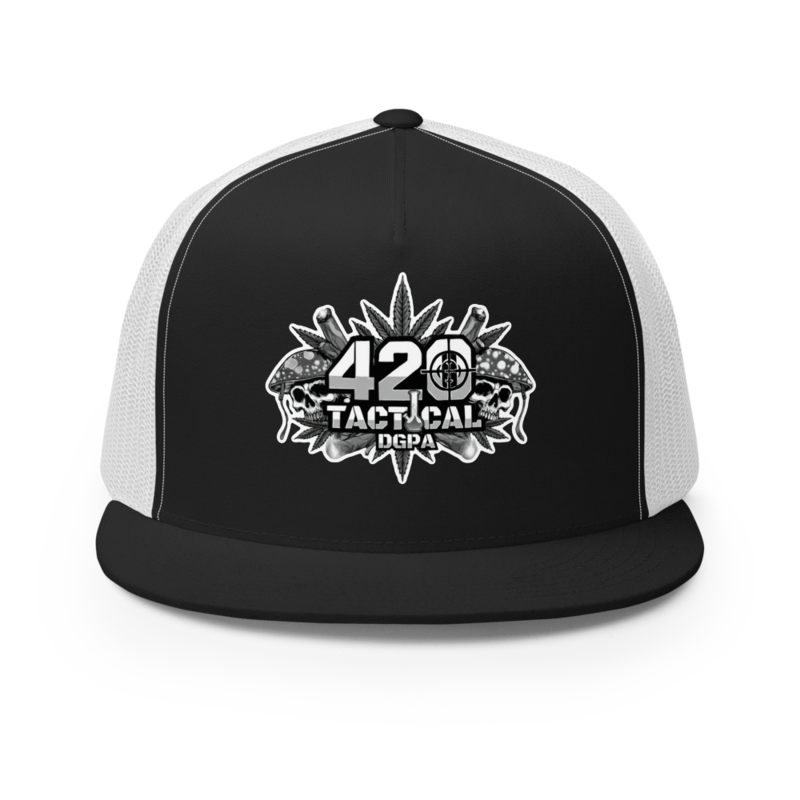 420 Tactical Trucker Hat (Black & White)