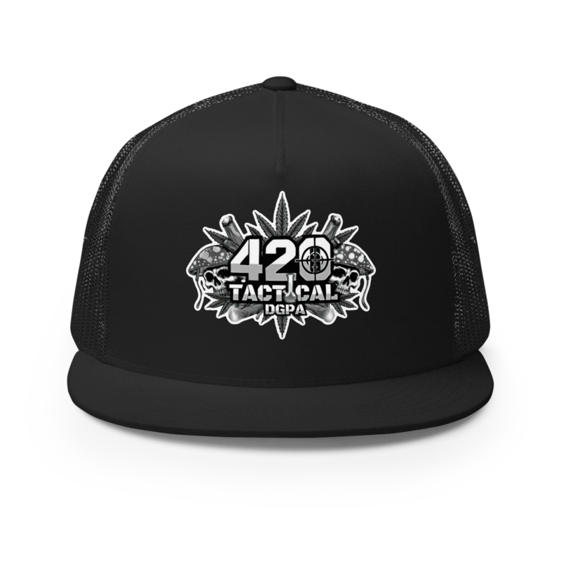 420 Tactical Trucker Hat (Black & White)