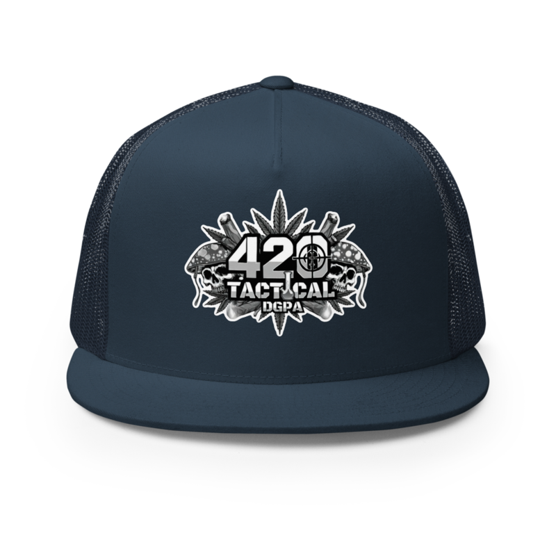 420 Tactical Trucker Hat (Black & White)