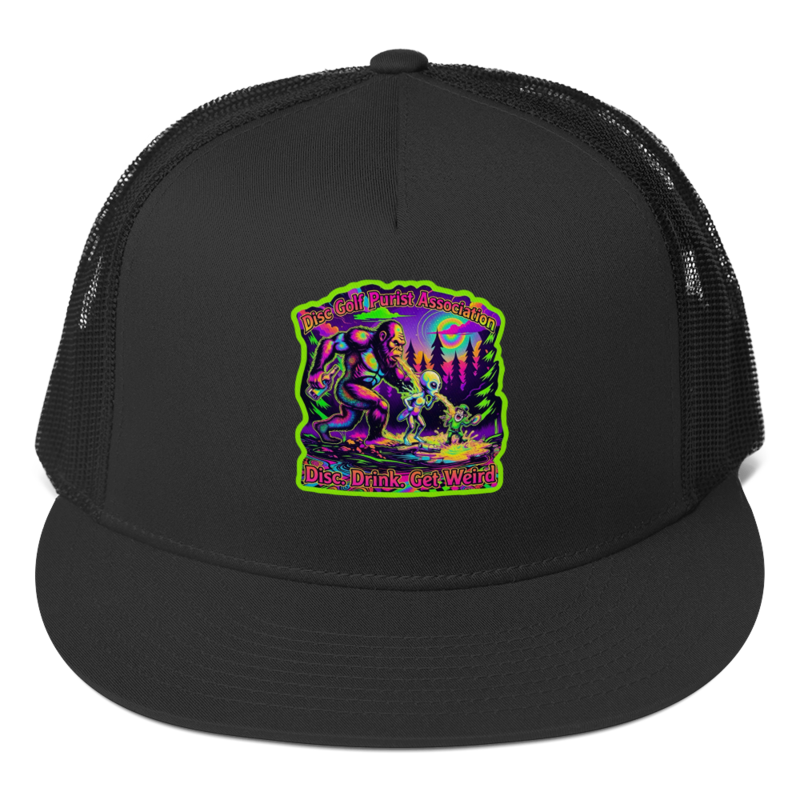 Disc. Drink. Get weird.  Trucker Hat