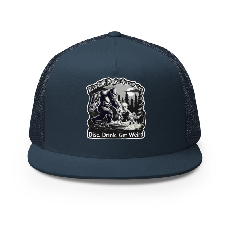 Disc. Drink. Get Weird. Trucker Hat (Black & White)