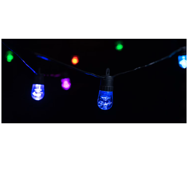 Outdoor EcoScapes by Enbrighten 24' Outdoor Wi-Fi Color-Changing LED Café String Lights, 12 BulbsColorful String Lights