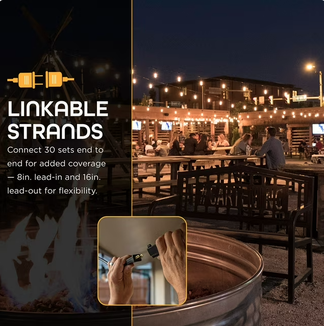 Outdoor LED EcoScapes by Enbrighten 48' Outdoor LED Café String Lights, 24 BulbsCafé String Lights