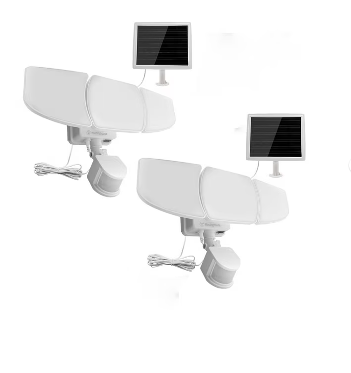 Westinghouse 2000 Lumen Solar Triple Head LED Security Lightlar-Powered Outdoor Wall Lights