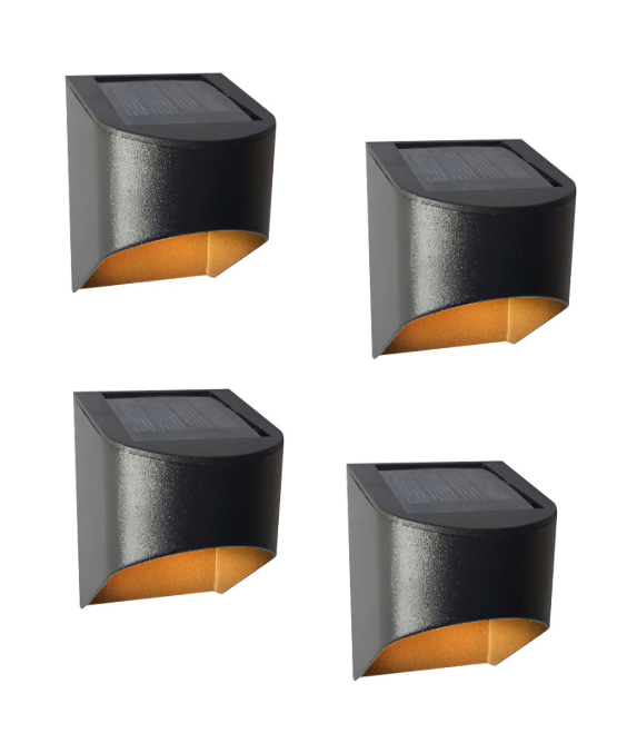 Deck Impressions Aluminum Solar Downcast Deck Lights, 4-Pack