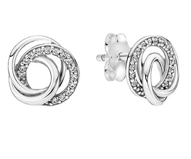 Aretes de nudo con cristales