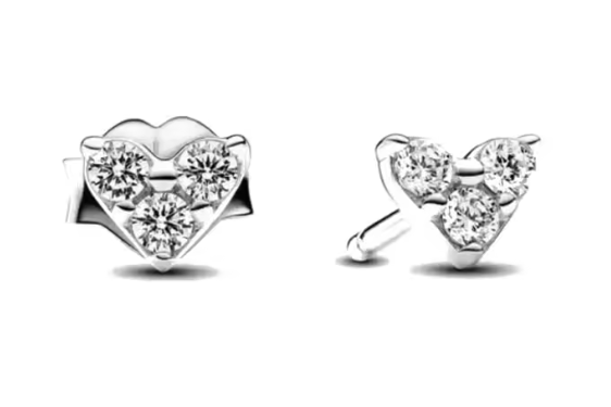 Aretes de corazón con zirconias