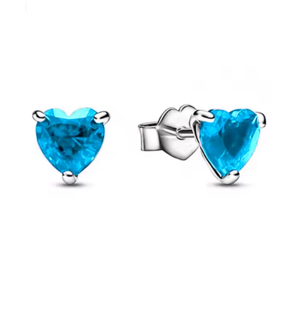 Aretes Corazón Azul Turquesa