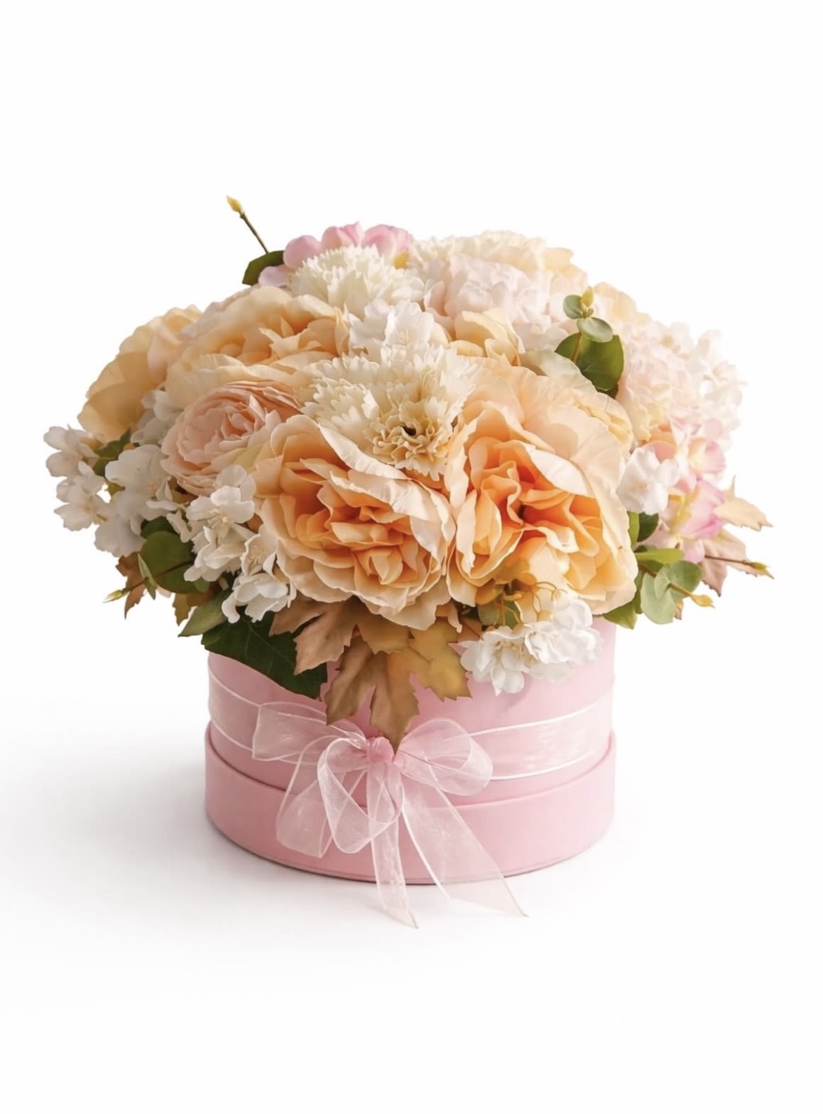 Box de Luxo Garden Mix: Peônias e Rosas em Veludo