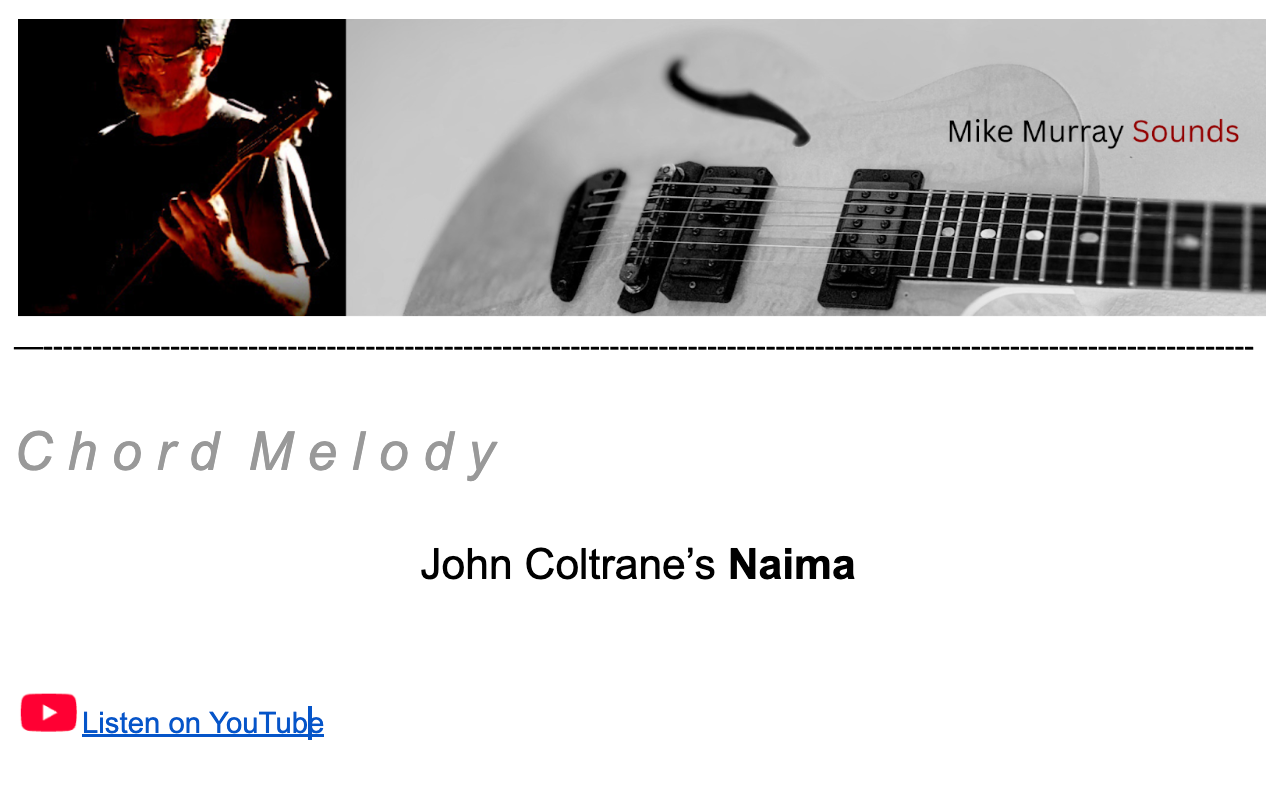 Chord Melody - Naima