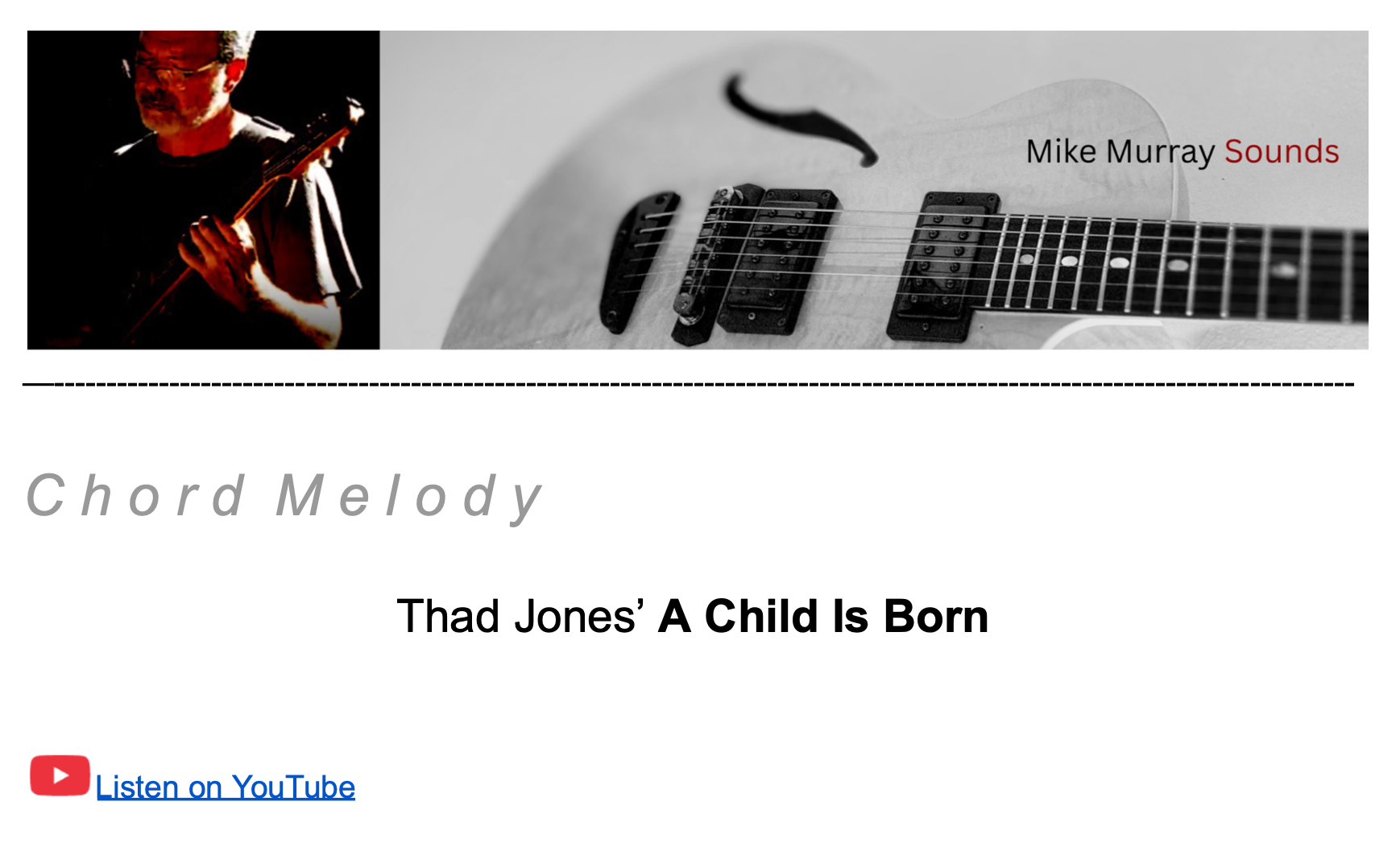 Chord Melody - A Child Is Born