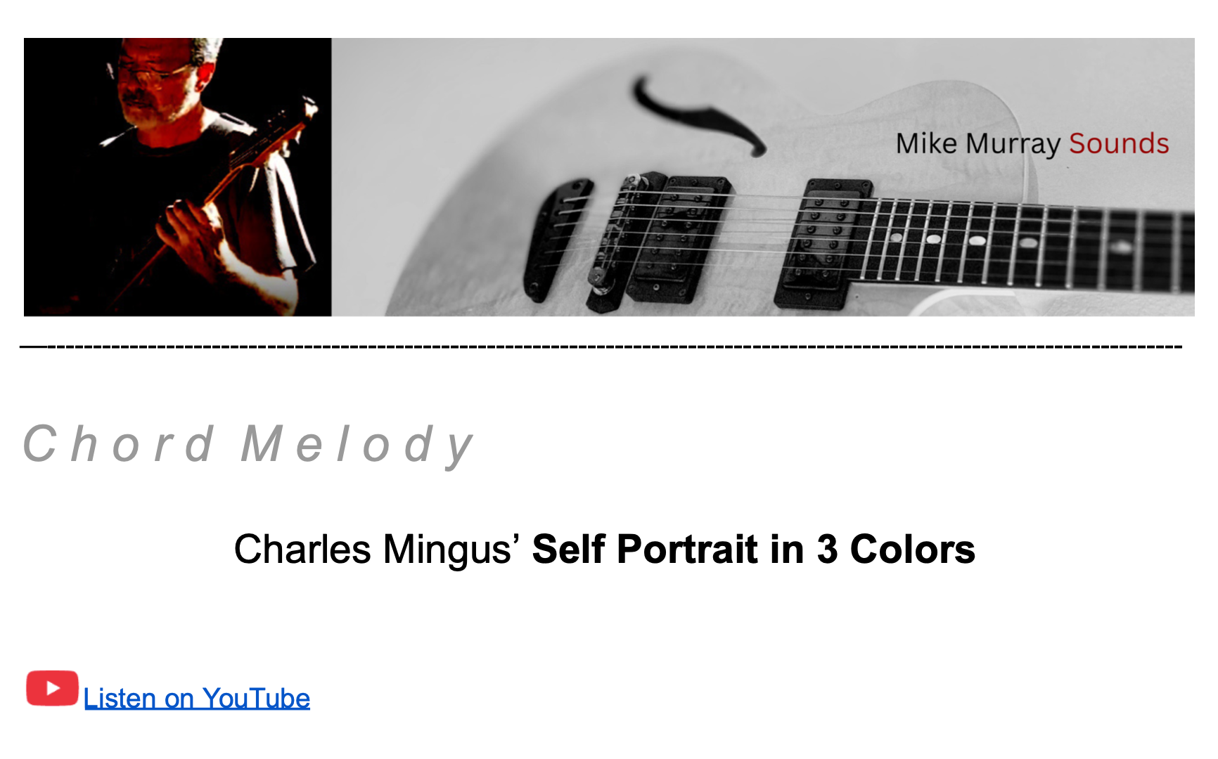 Chord Melody - Self Portrait in 3 Colors
