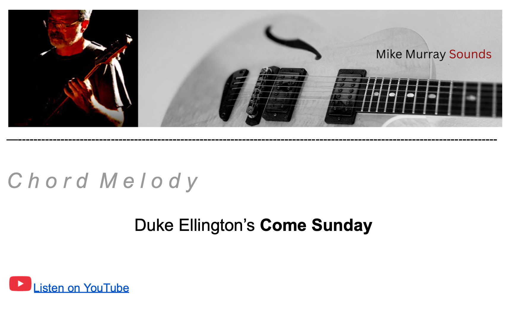Chord Melody - Come Sunday