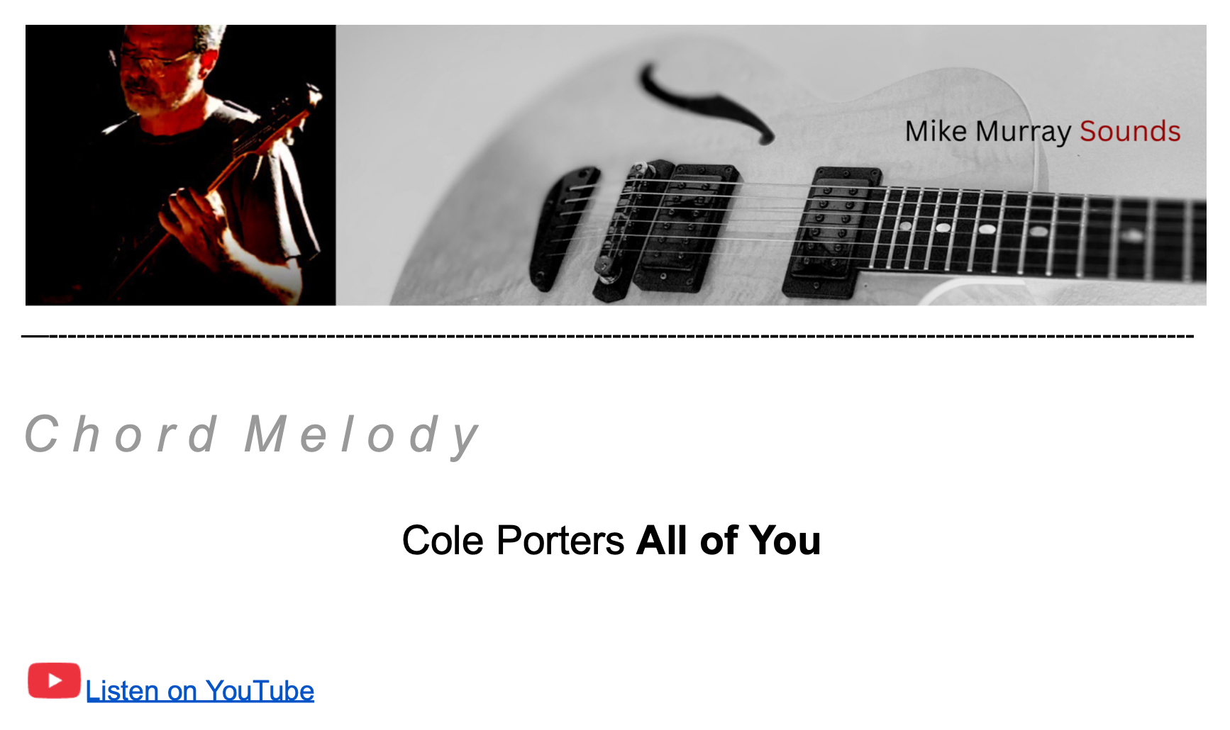 Chord Melody - All of You