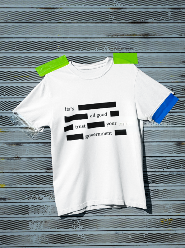 Redacted White tee