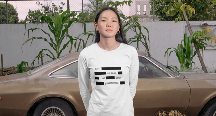 Redacted White tee