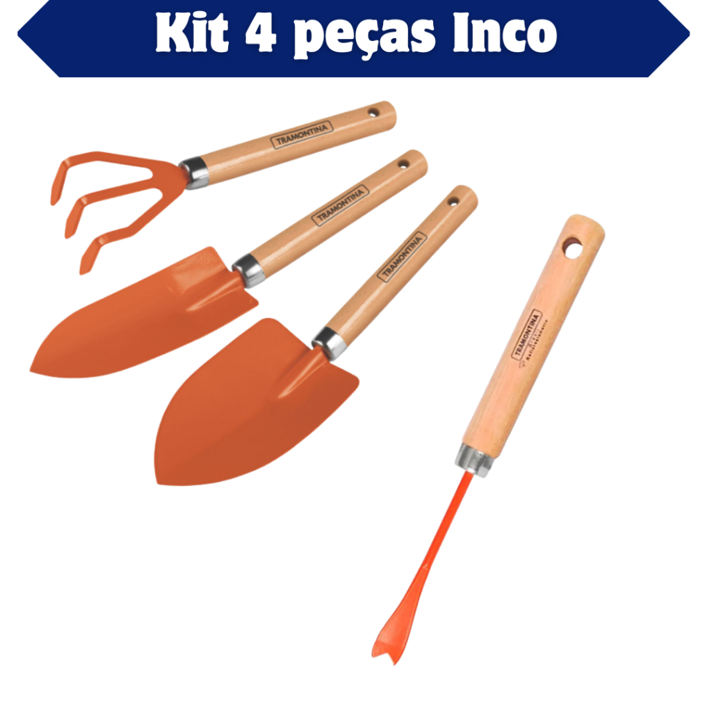 Kit Jardinagem Tramontina 4 ou 5 Peças + Tesoura de Poda
